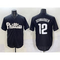 Philadelphia Phillies #12 Kyle Schwarber Black Jermy Lights Out Limited Stitched Jersey