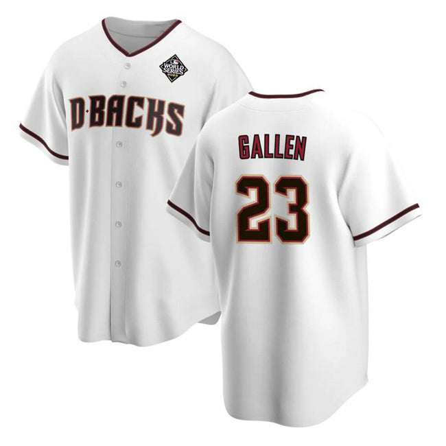 Arizona Diamondbacks #23 Zac Gallen White Jermy 2023 World Series Cool Base Stitched Jersey