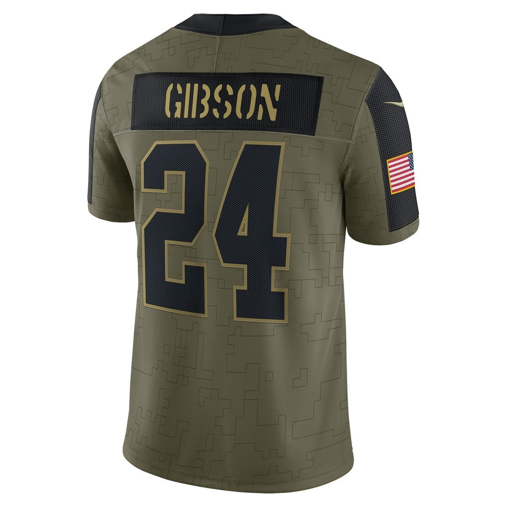 W.Football Team #24 Antonio Gibson Olive Jermy Salute To Service Limited Player Jersey