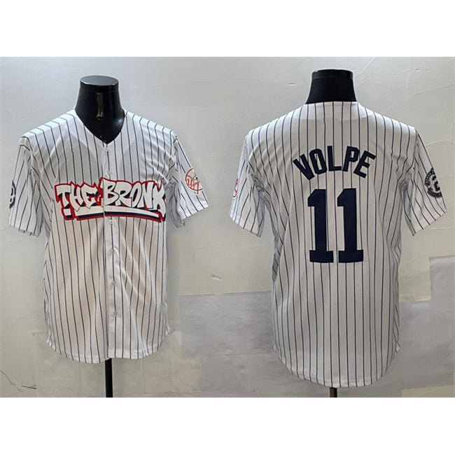 New York Yankees #11 Anthony Volpe White Jermy Bronx Graffiti Vapor Limited Stitched Jersey