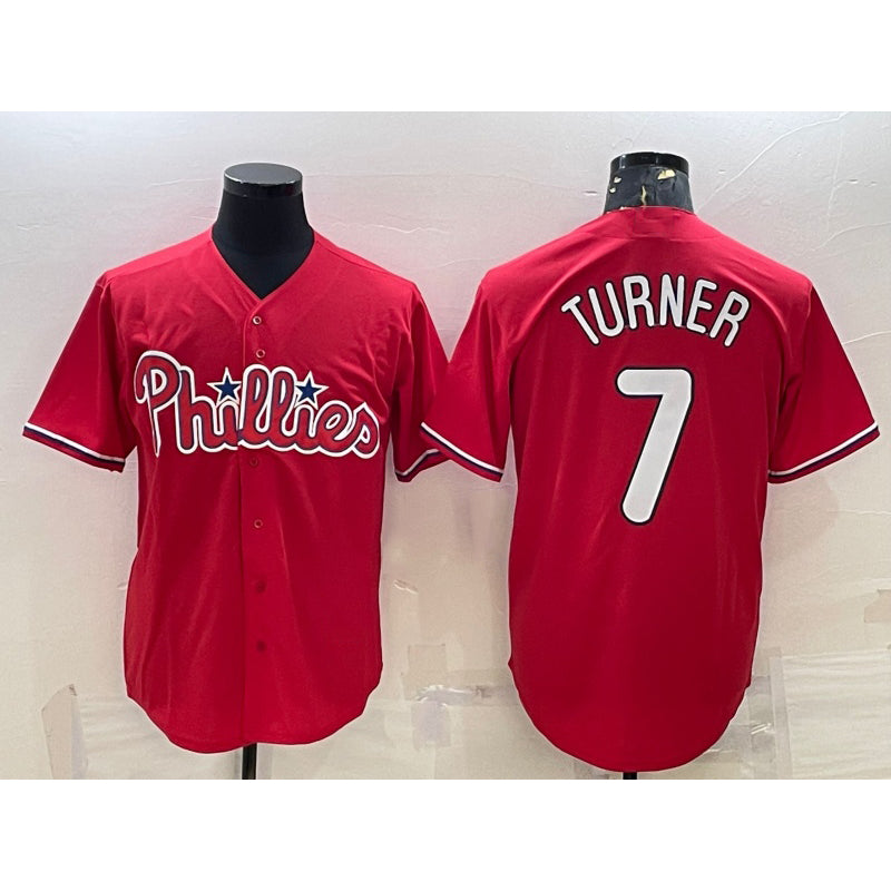 Philadelphia Phillies #7 Trea Turner Red Jermy Cool Base Stitched Jersey