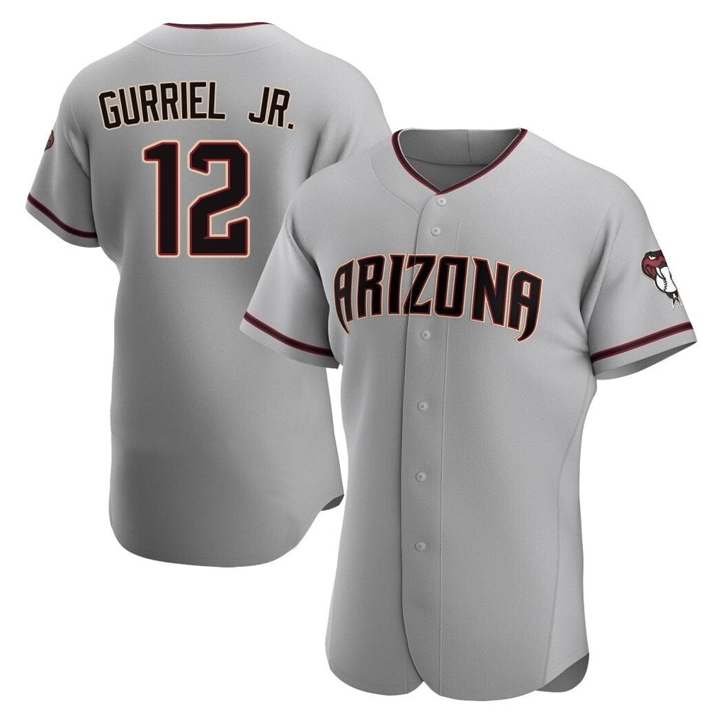 Arizona Diamondbacks #12 Lourdes Gurriel Jr Player Gray Jermy Road Limited Elite Home Game Stitched Jerseys