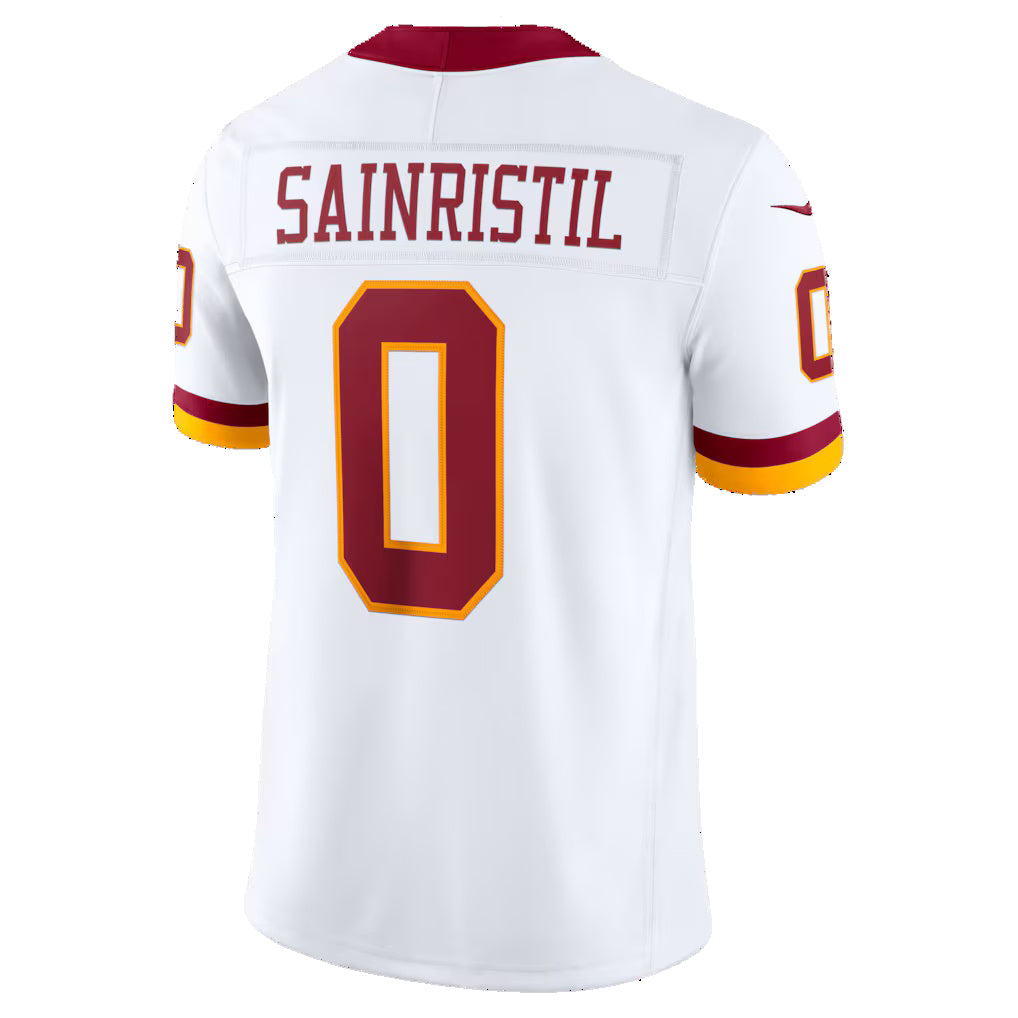 W.Commanders #0 Mike Sainristil White Jermy Vapor F.U.S.E. Stitched Limited Jersey