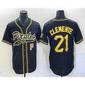 Pittsburgh Pirates #21 Roberto Clemente Number Black Jermy Cool Base Stitched Jersey 1