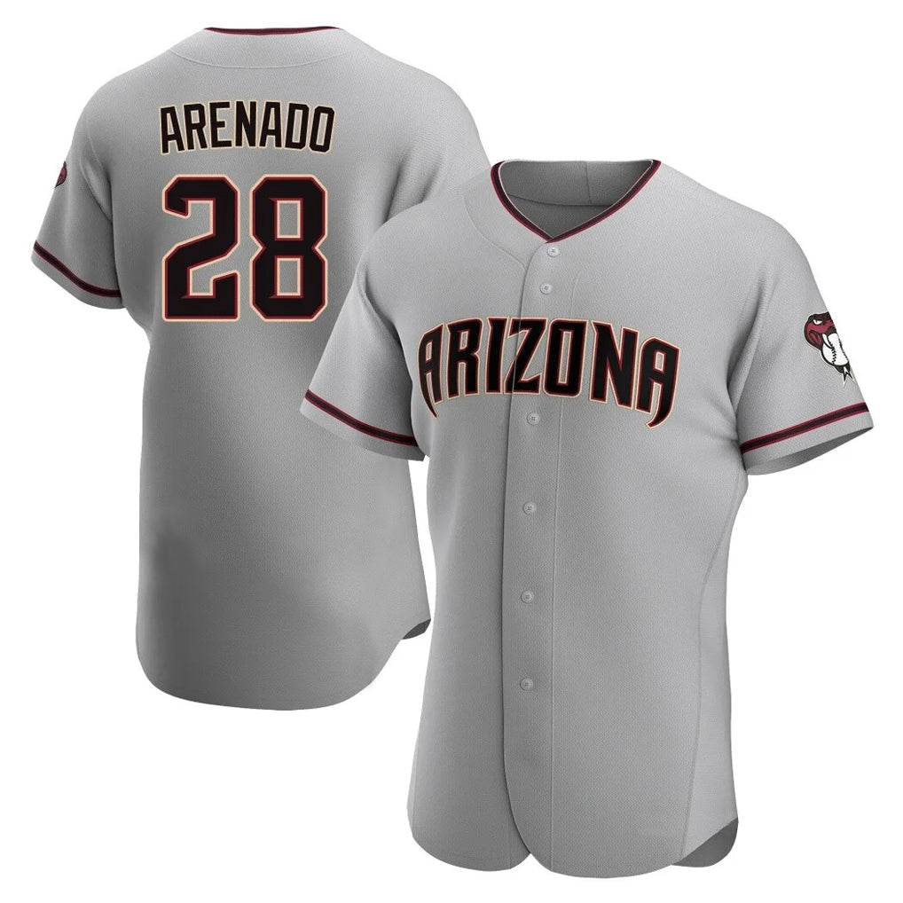 Arizona Diamondbacks #28 Nolan Arenado Player Gray Jermy Road Limited Elite Home Game Stitched Jerseys