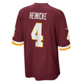 W.Football Team #4 Taylor Heinicke Burgundy Jermy Team Game Jersey