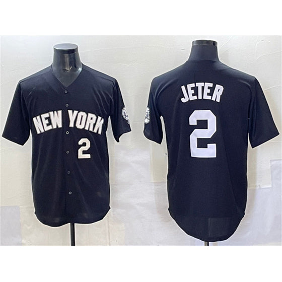 New York Yankees #2 Derek Jeter Black Jermy Limited Stitched Jersey