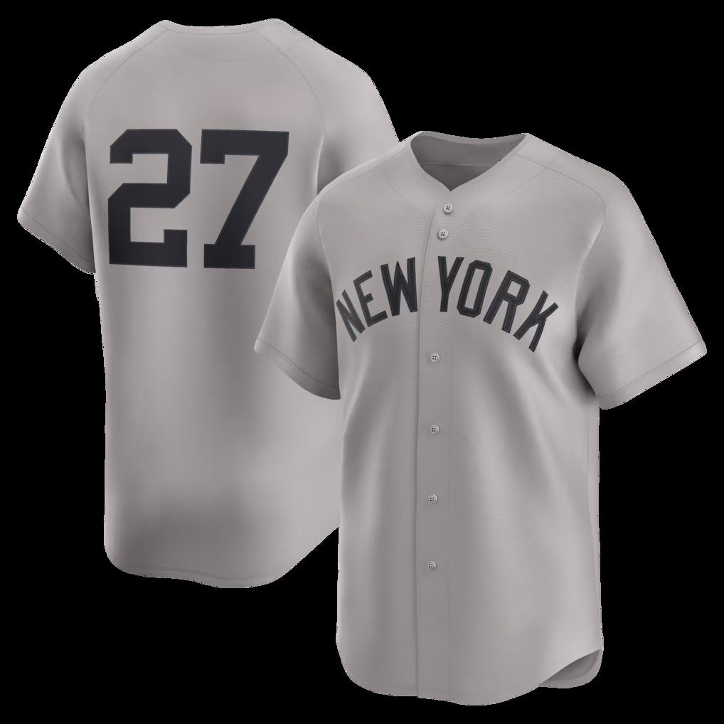 New York Yankees #27 Giancarlo Stanton Gray Jermy Road Limited Player Jersey