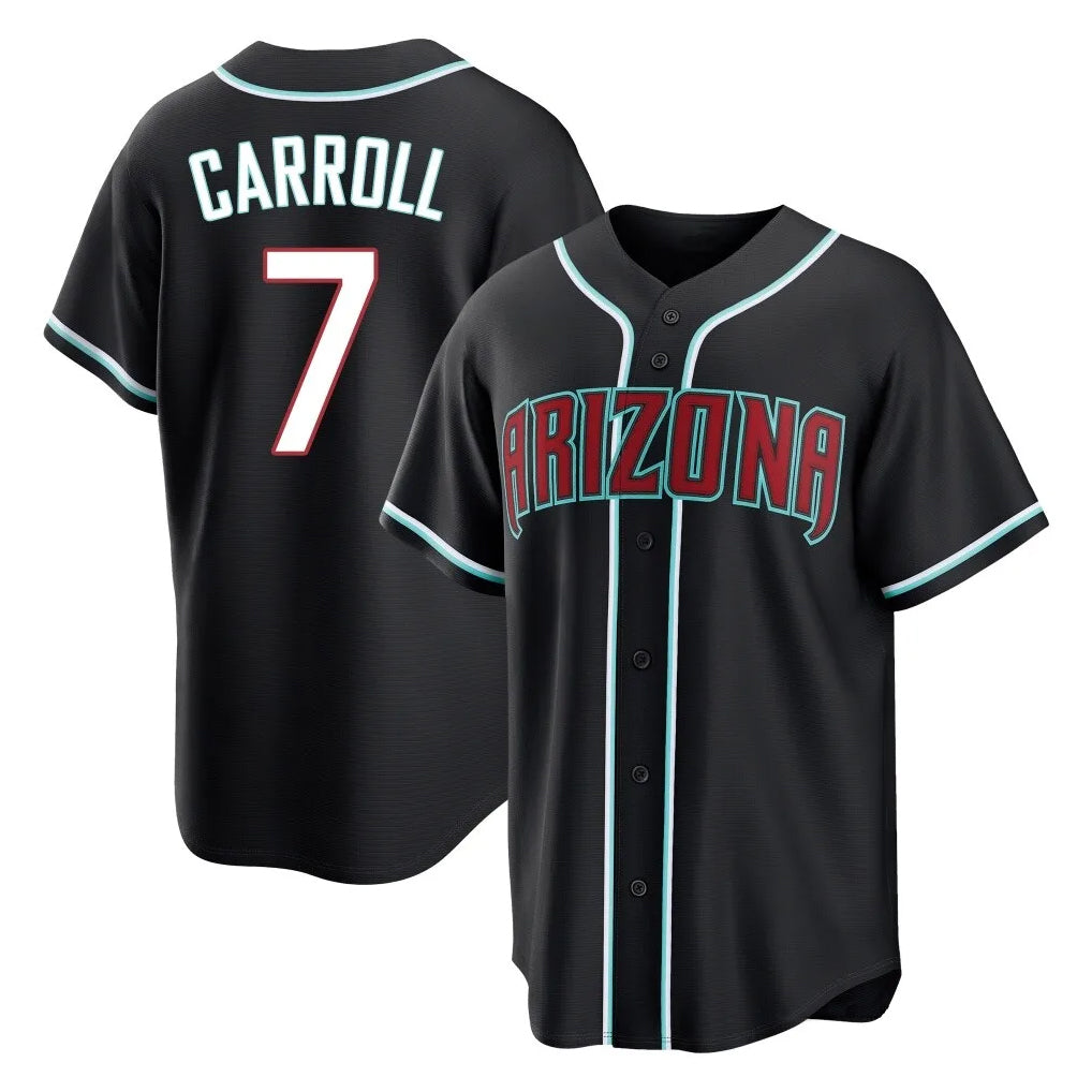 Arizona Diamondbacks #7 Corbin Carroll Player Black Jermy Fashion Out Home Game Stitched Jerseys