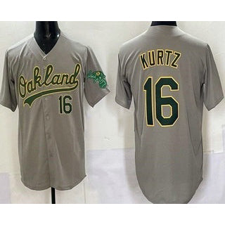 Oakland Athletics #16 Nick Kurtz Gray Jermy Limited Jersey