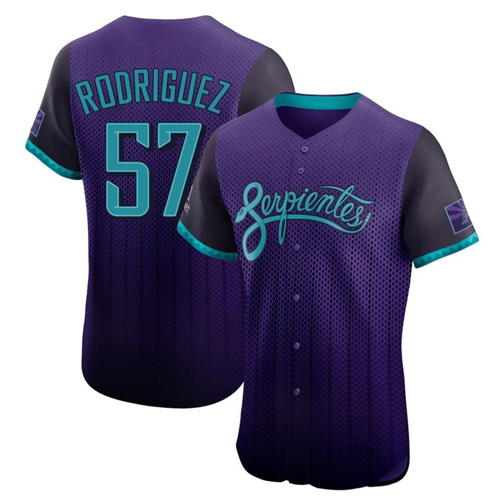 Arizona Diamondbacks #57 Eduardo Rodriguez Player Purple Jermy City Connect Limited Elite Home Game Stitched Jerseys