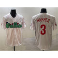 Philadelphia Phillies #3 Bryce Harper White Jermy Phanatic Cool Base Stitched Jersey