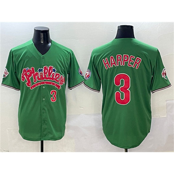 Philadelphia Phillies #3 Bryce Harper Green Jermy Phanatic Limited Stitched Jersey