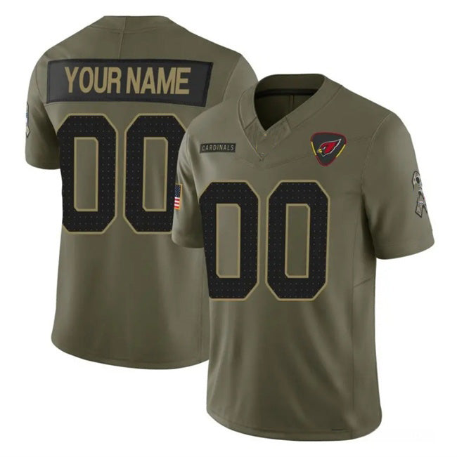 Custom A.Cardinals Active Player Olive Jermy 2025 F.U.S.E. Salute to Service Limited Stitched Jersey